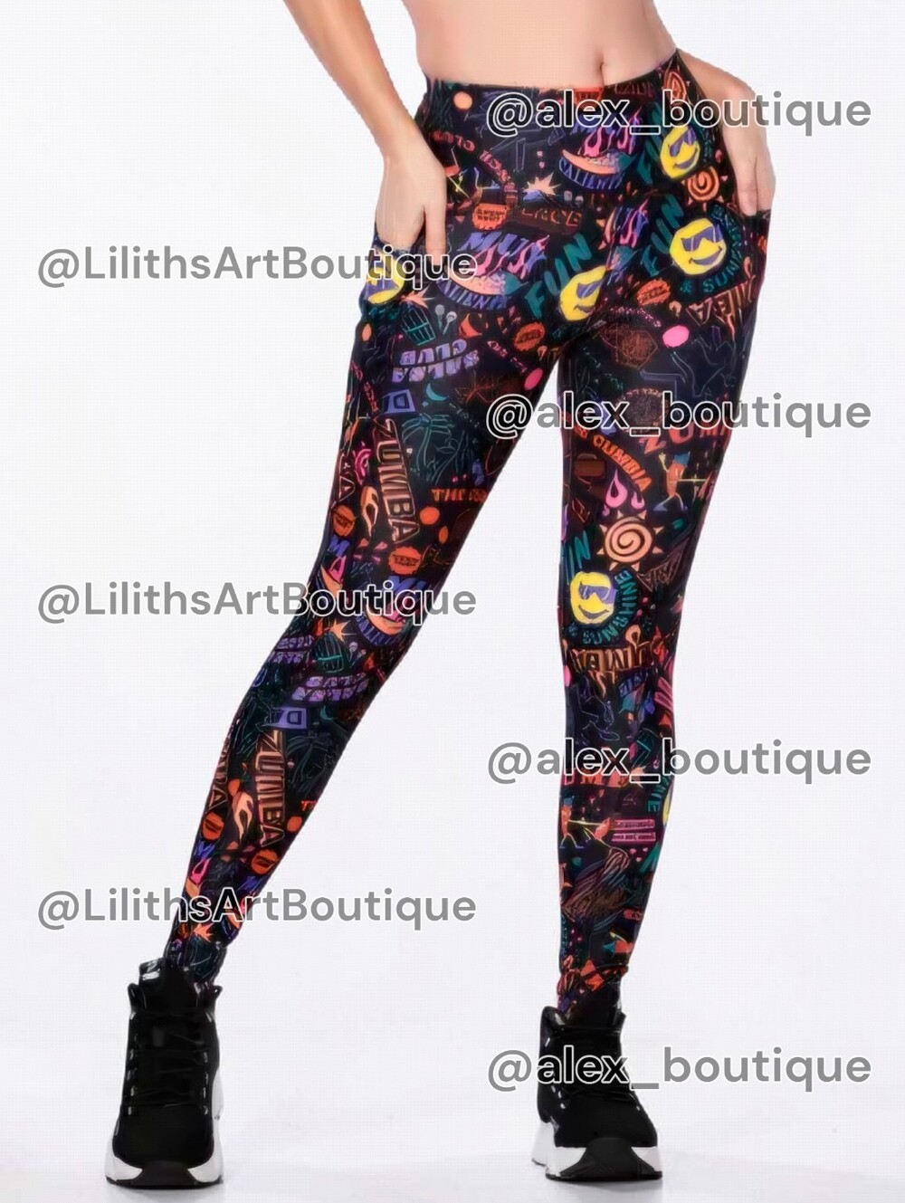 Zumba Club Zumba High Waisted Ankle Leggings Bold Black Size S (E037)